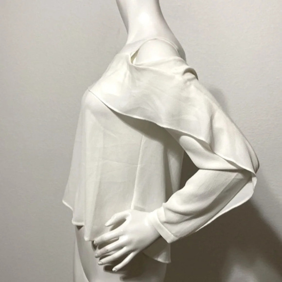 All Saints Cream Cold Shoulder Khan Blouse Top Size M - Picture 3 of 8